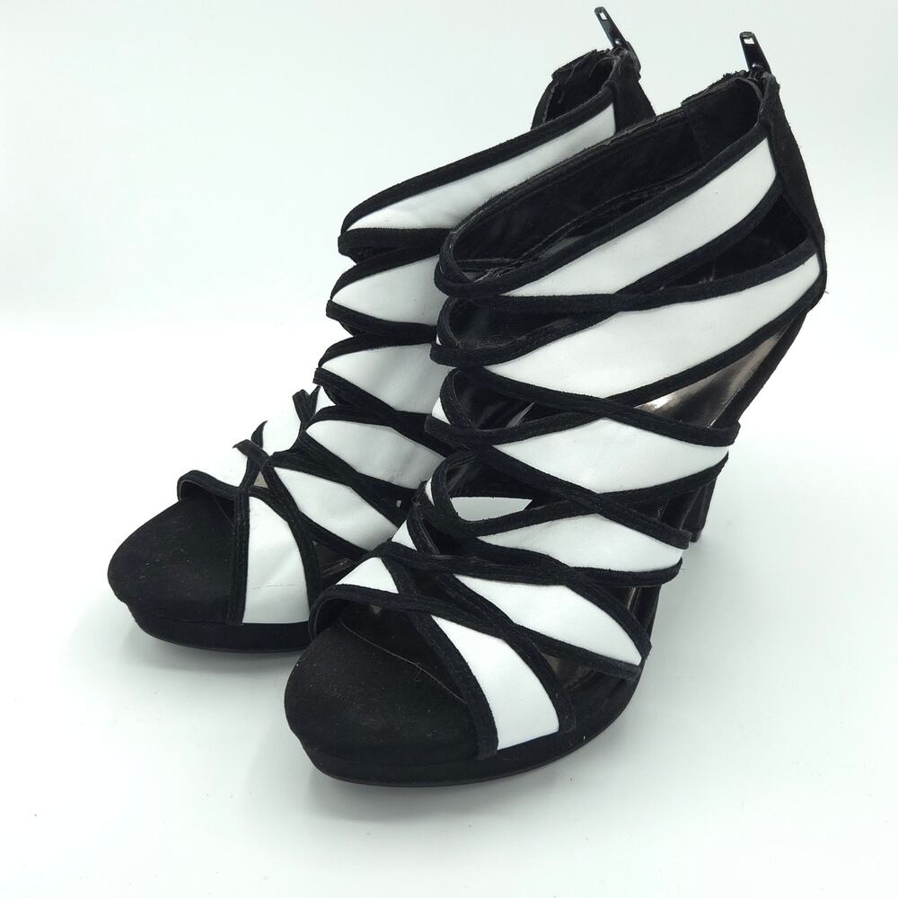 Carlos Santana Strata Women's Size 8 Black White Heels